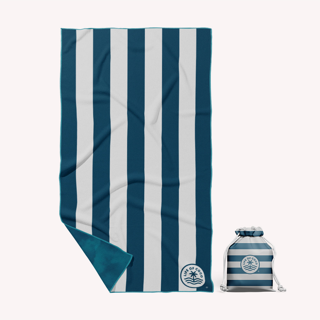 LOC Sand Free Beach Towels Santorini Stripes