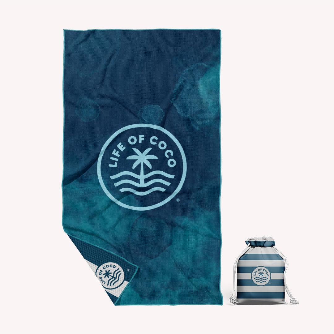 Santorini Stripes Sand Free Beach Towel With Bag