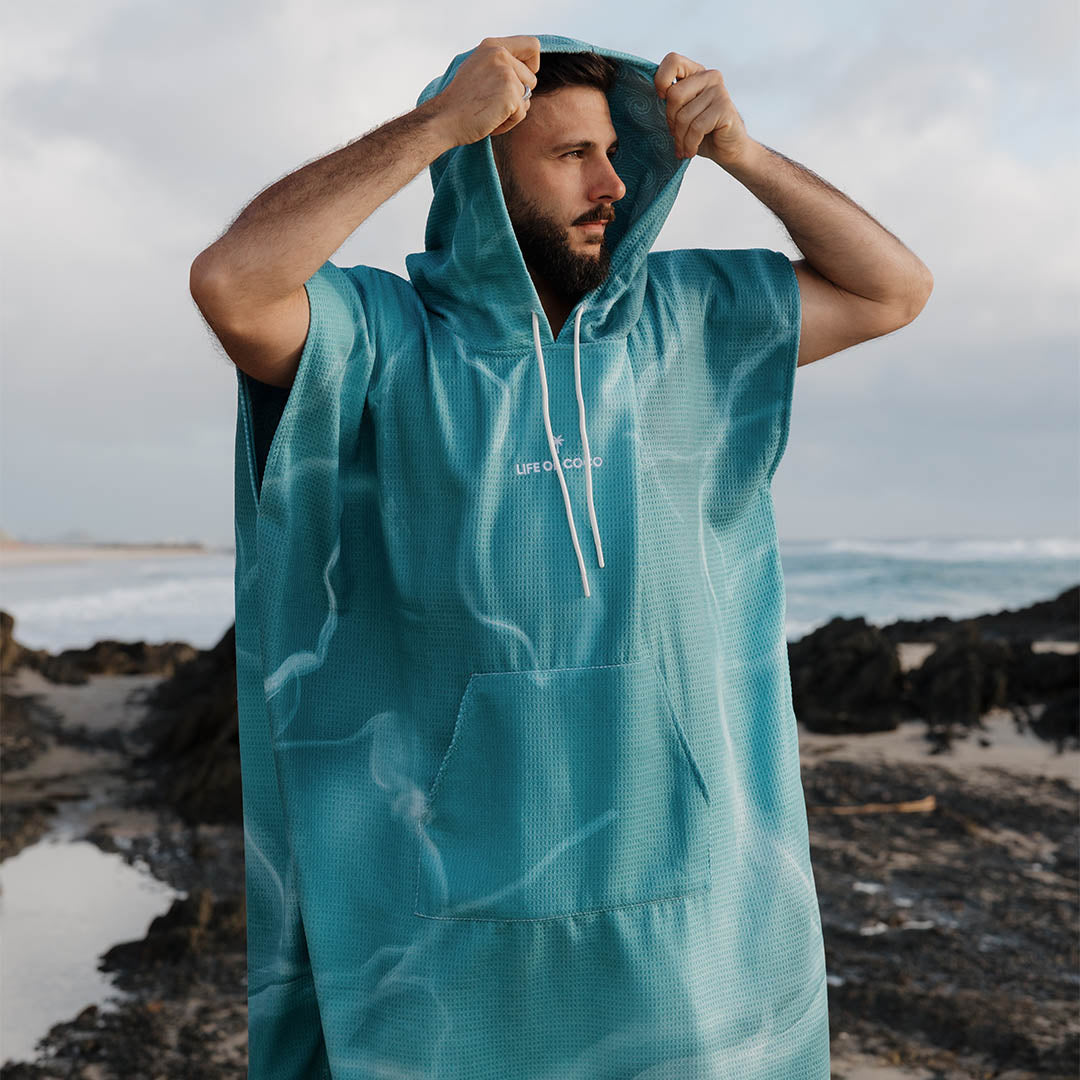PRE ORDER Sand Free Adult Hooded Towel | Manta Green
