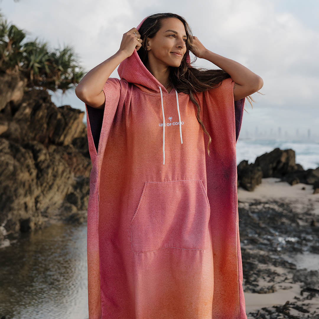 PRE ORDER Sand Free Adult Hooded Towel | Manta Sunset