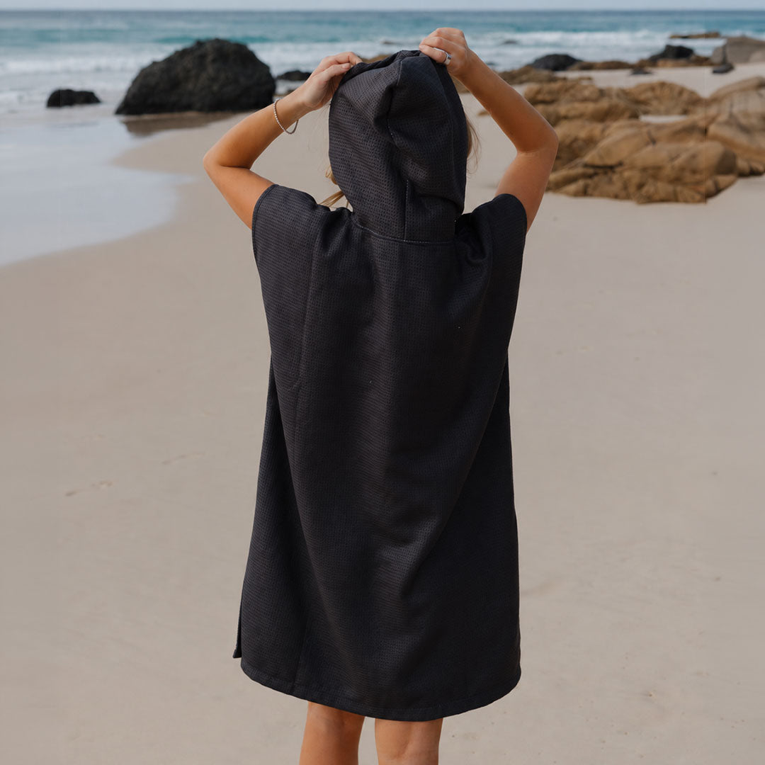PRE ORDER Sand Free Adult Hooded Towel | Black