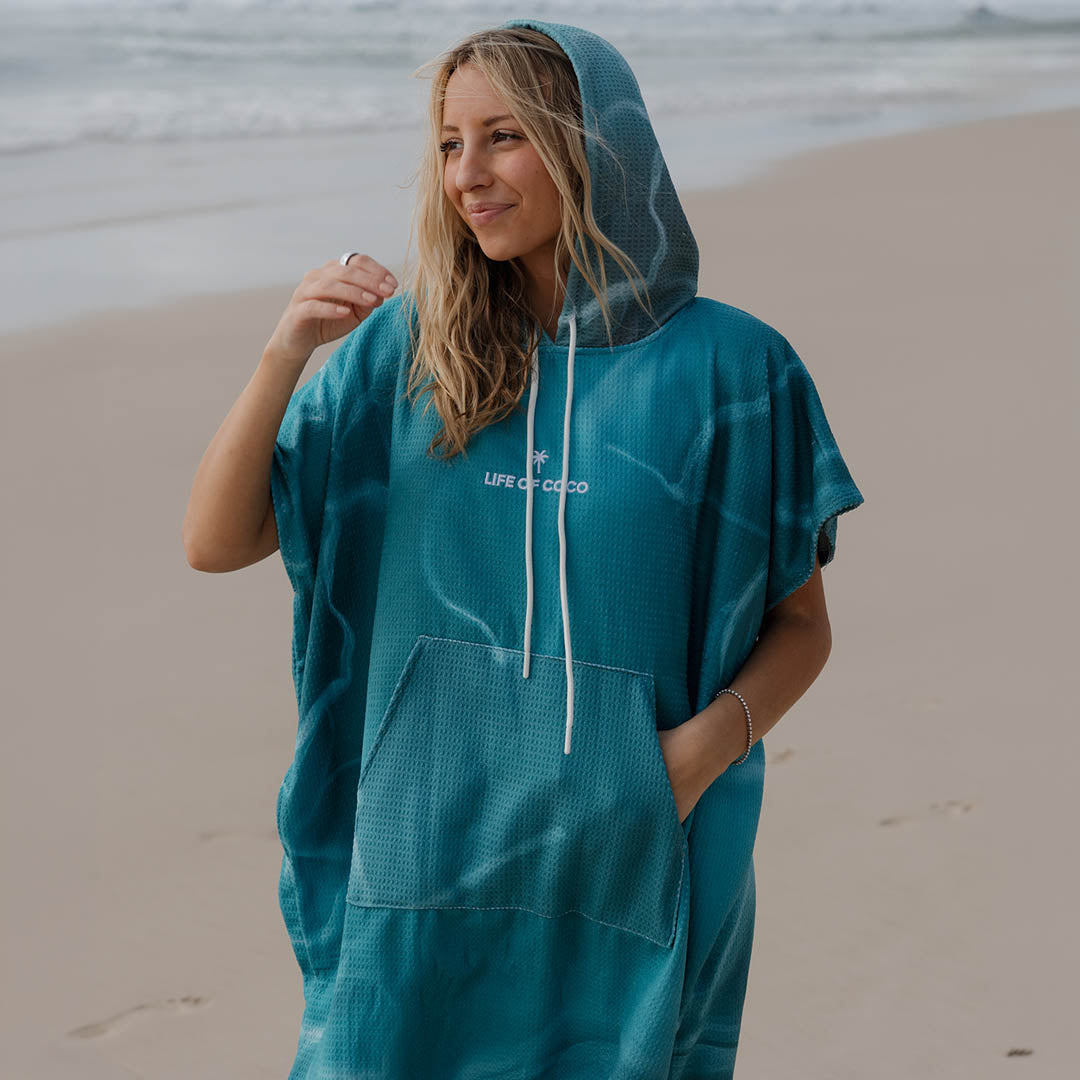 PRE ORDER Sand Free Adult Hooded Towel | Manta Green