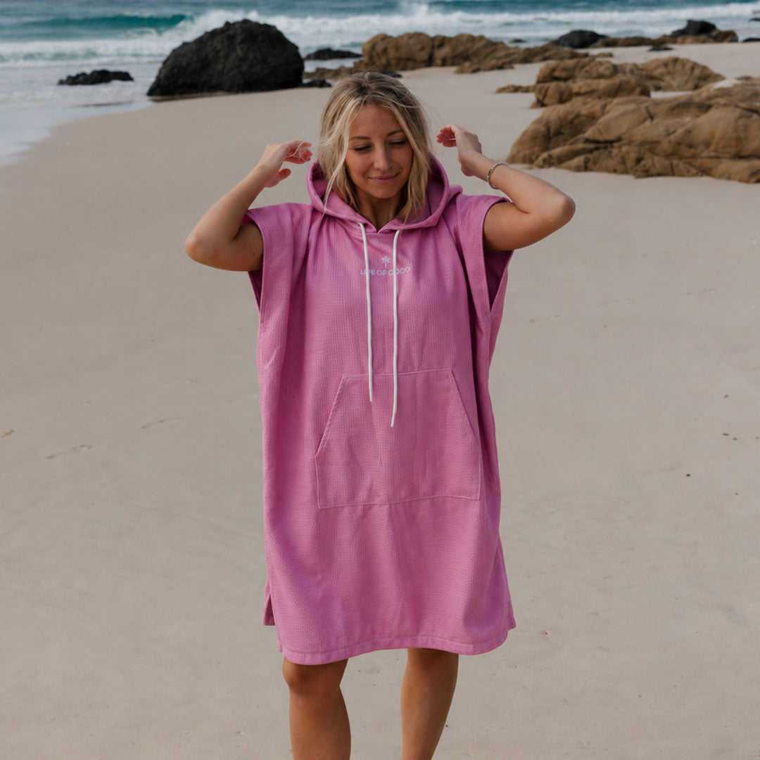 PRE ORDER Sand Free Adult Hooded Towel | Pink