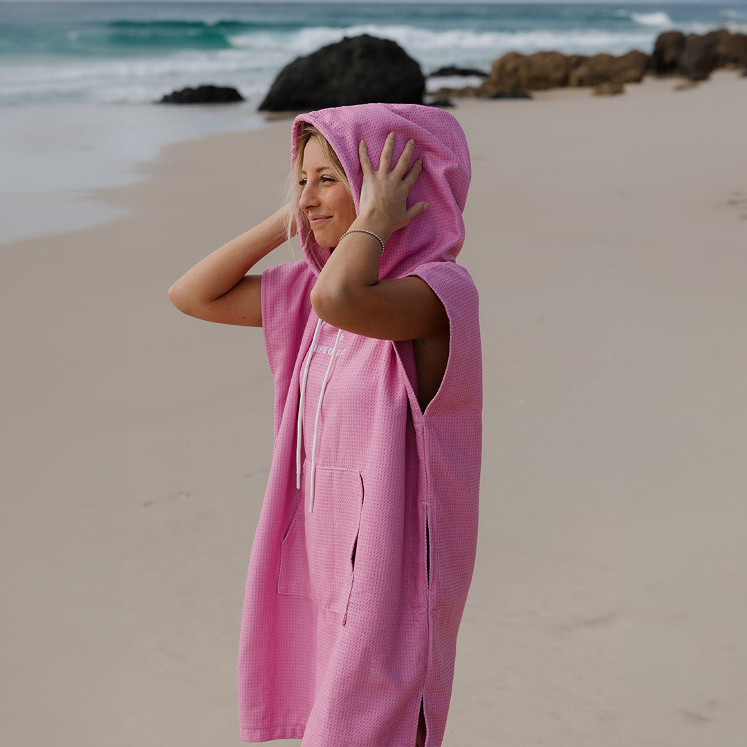 PRE ORDER Sand Free Adult Hooded Towel | Pink