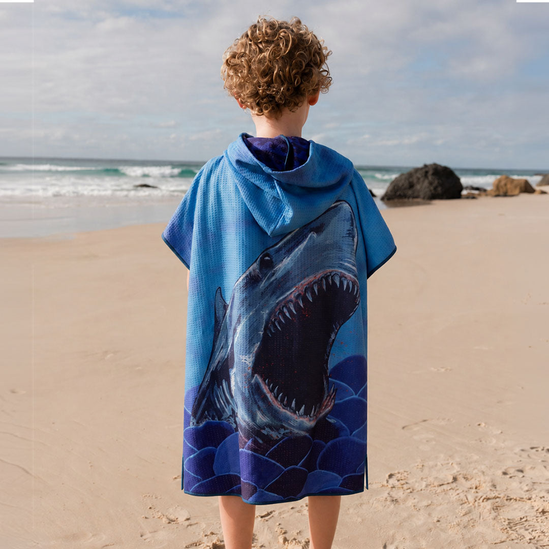 PRE ORDER Sand Free Kids Hooded Towel | Shark
