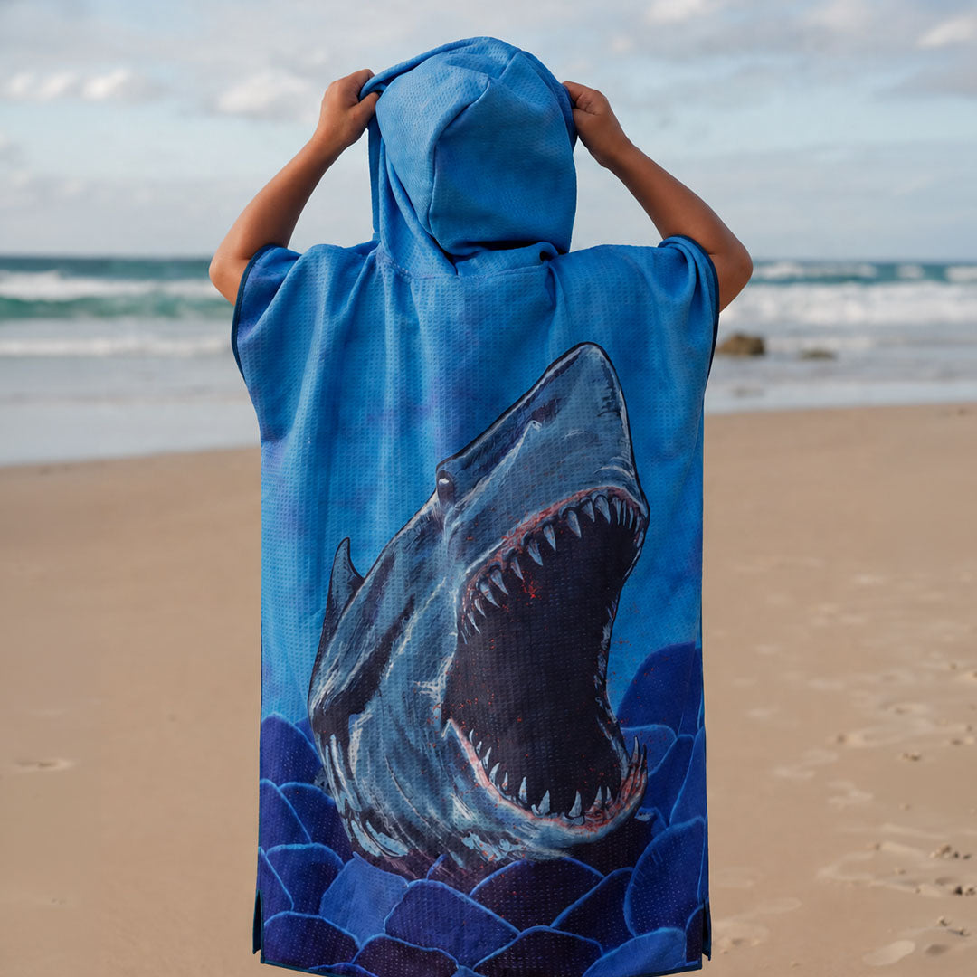 PRE ORDER Sand Free Kids Hooded Towel | Shark