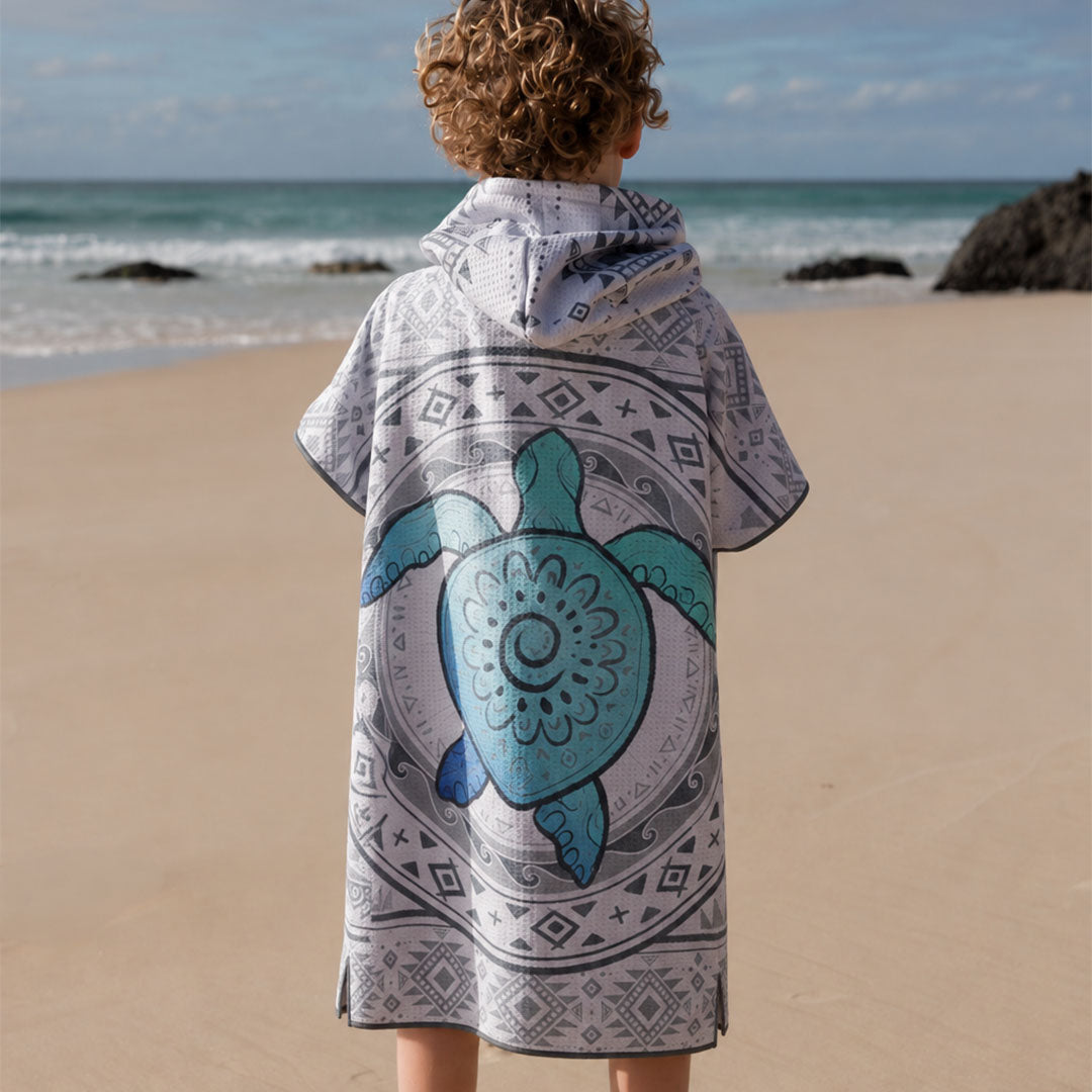 PRE ORDER Sand Free Kids Hooded Towel | Turtle