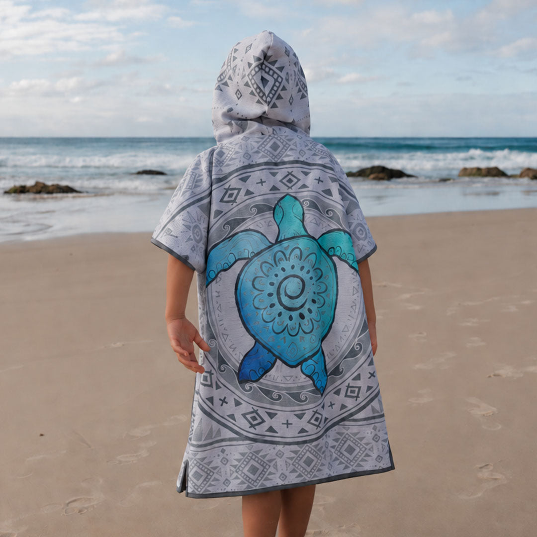 PRE ORDER Sand Free Kids Hooded Towel | Turtle