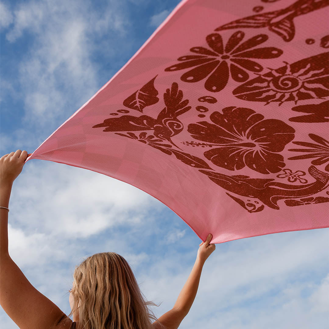 PRE ORDER Sand Free Beach Towel | Single | Costa Rica Hibiscus