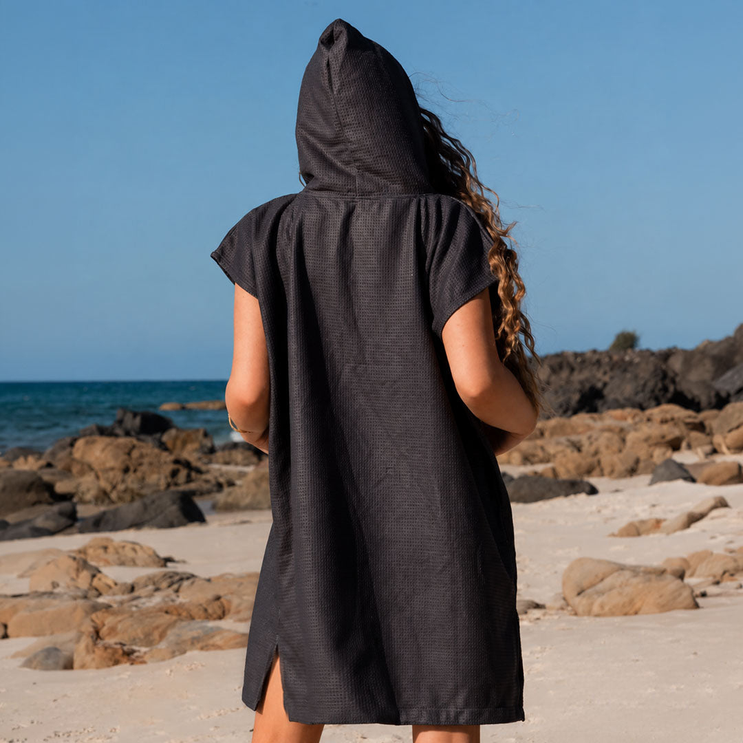 PRE ORDER Sand Free Teen Hooded Towel | Black