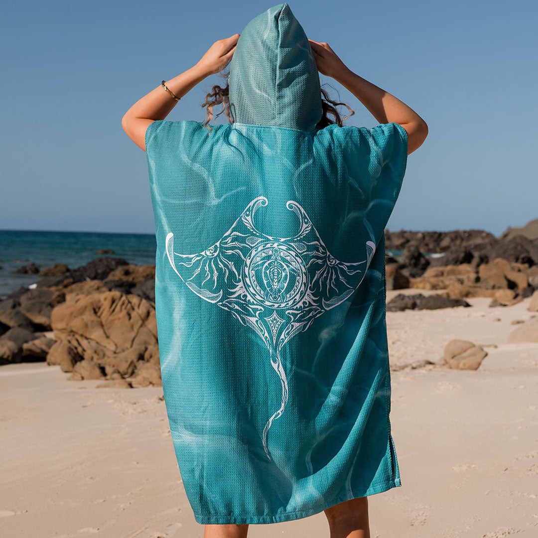 PRE ORDER Sand Free Teen Hooded Towel | Manta Green