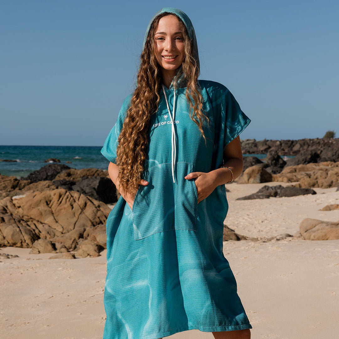 PRE ORDER Sand Free Teen Hooded Towel | Manta Green