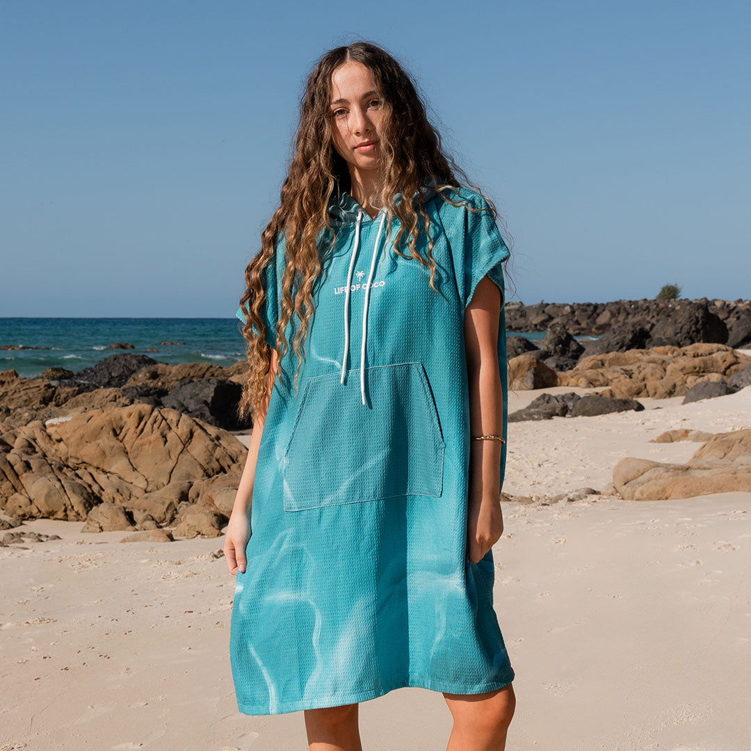 PRE ORDER Sand Free Teen Hooded Towel | Manta Green