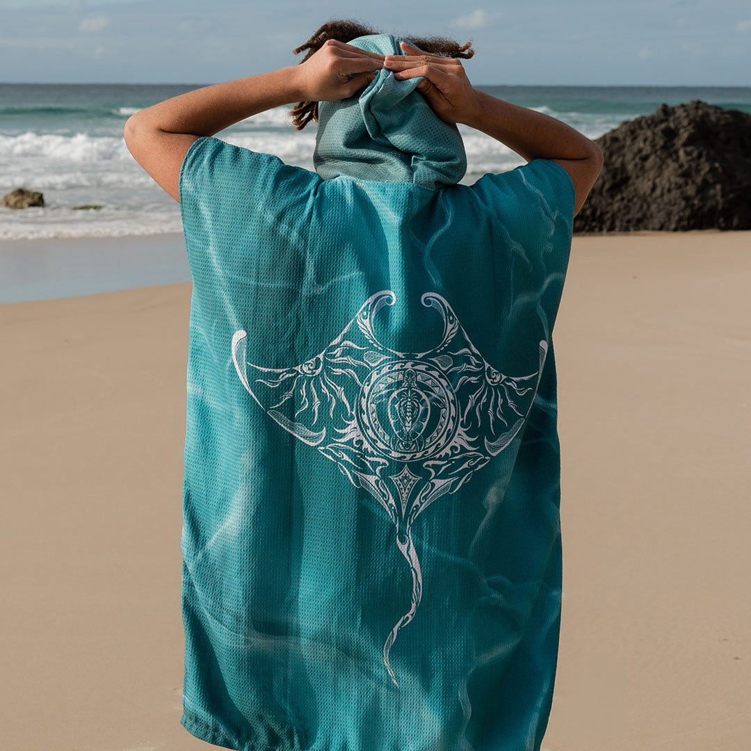 PRE ORDER Sand Free Teen Hooded Towel | Manta Green