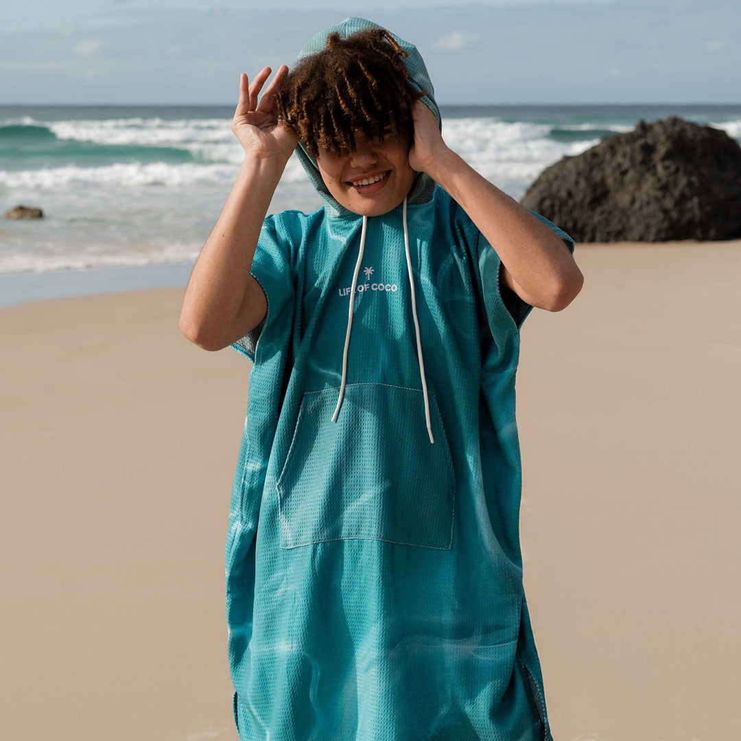 PRE ORDER Sand Free Teen Hooded Towel | Manta Green