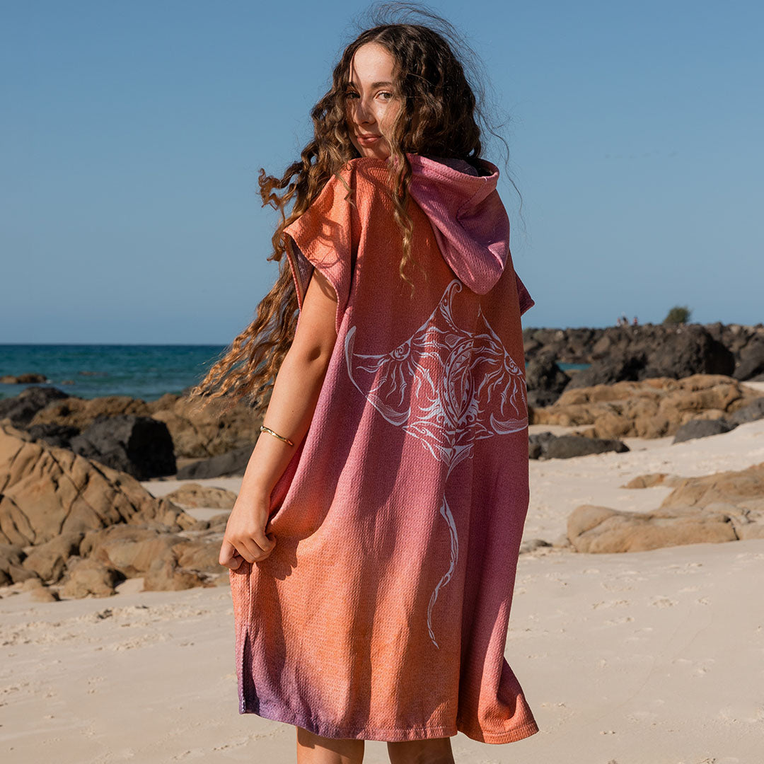 PRE ORDER Sand Free Teen Hooded Towel | Manta Sunset