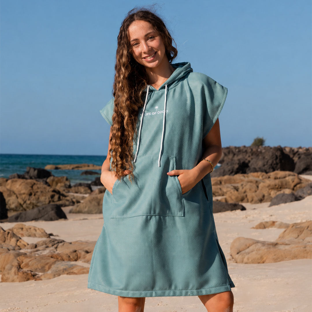 PRE ORDER Sand Free Teen Hooded Towel | Sage Green