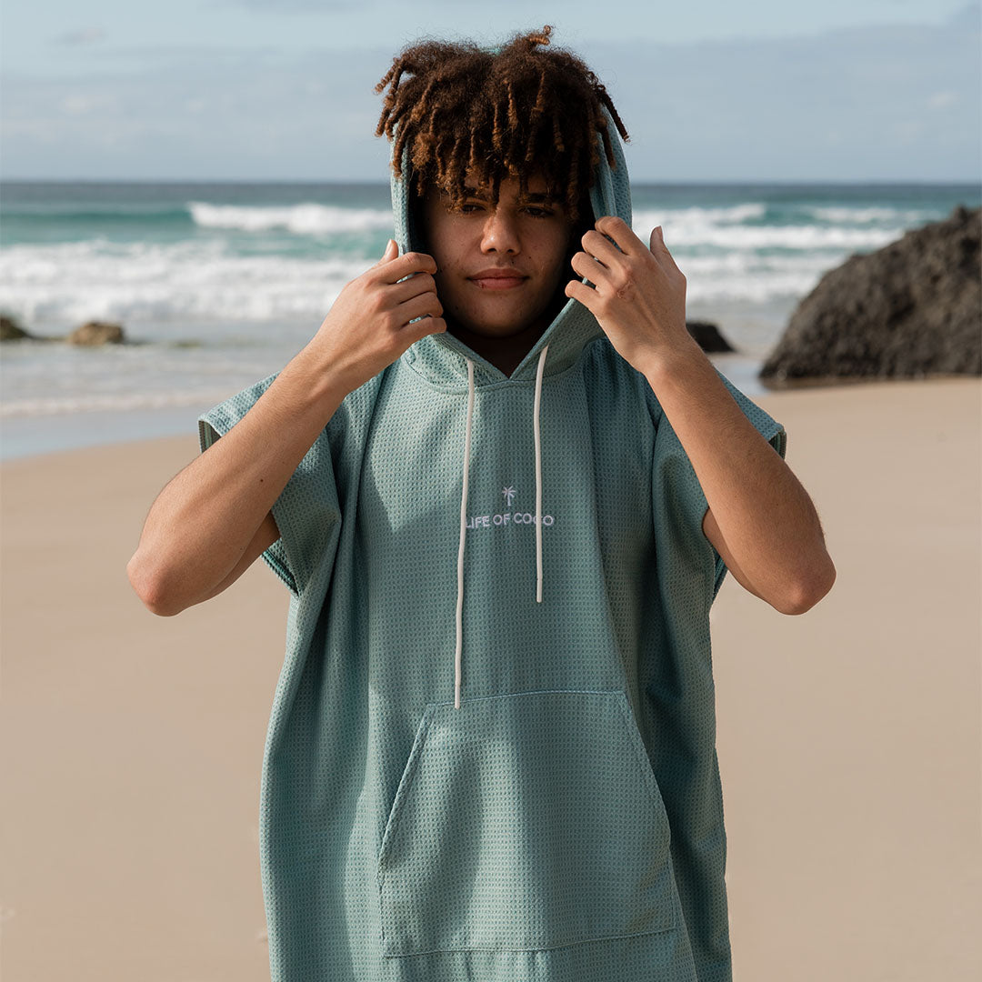 PRE ORDER Sand Free Teen Hooded Towel | Sage Green