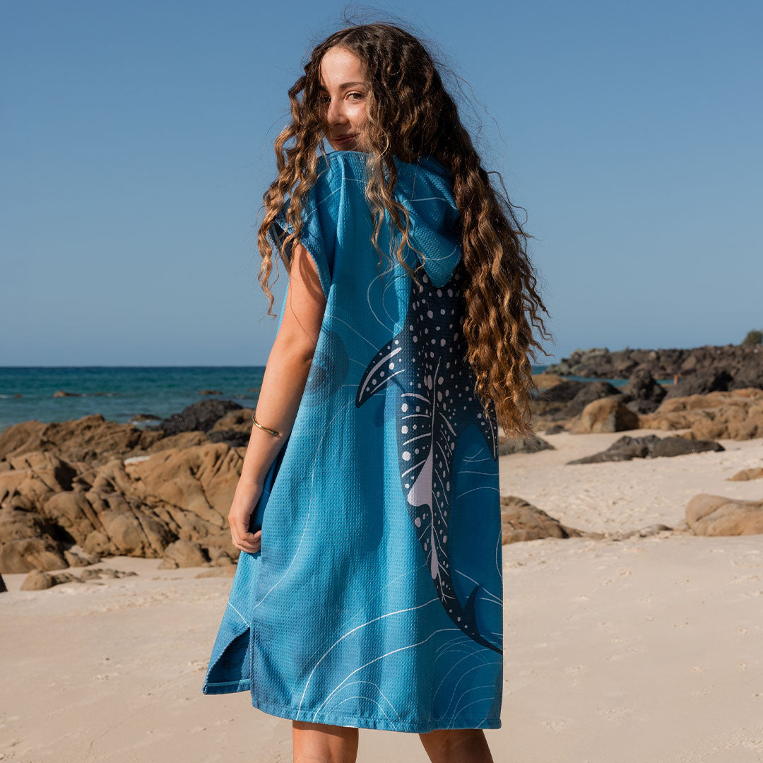 PRE ORDER Sand Free Teen Hooded Towel | Whale Shark