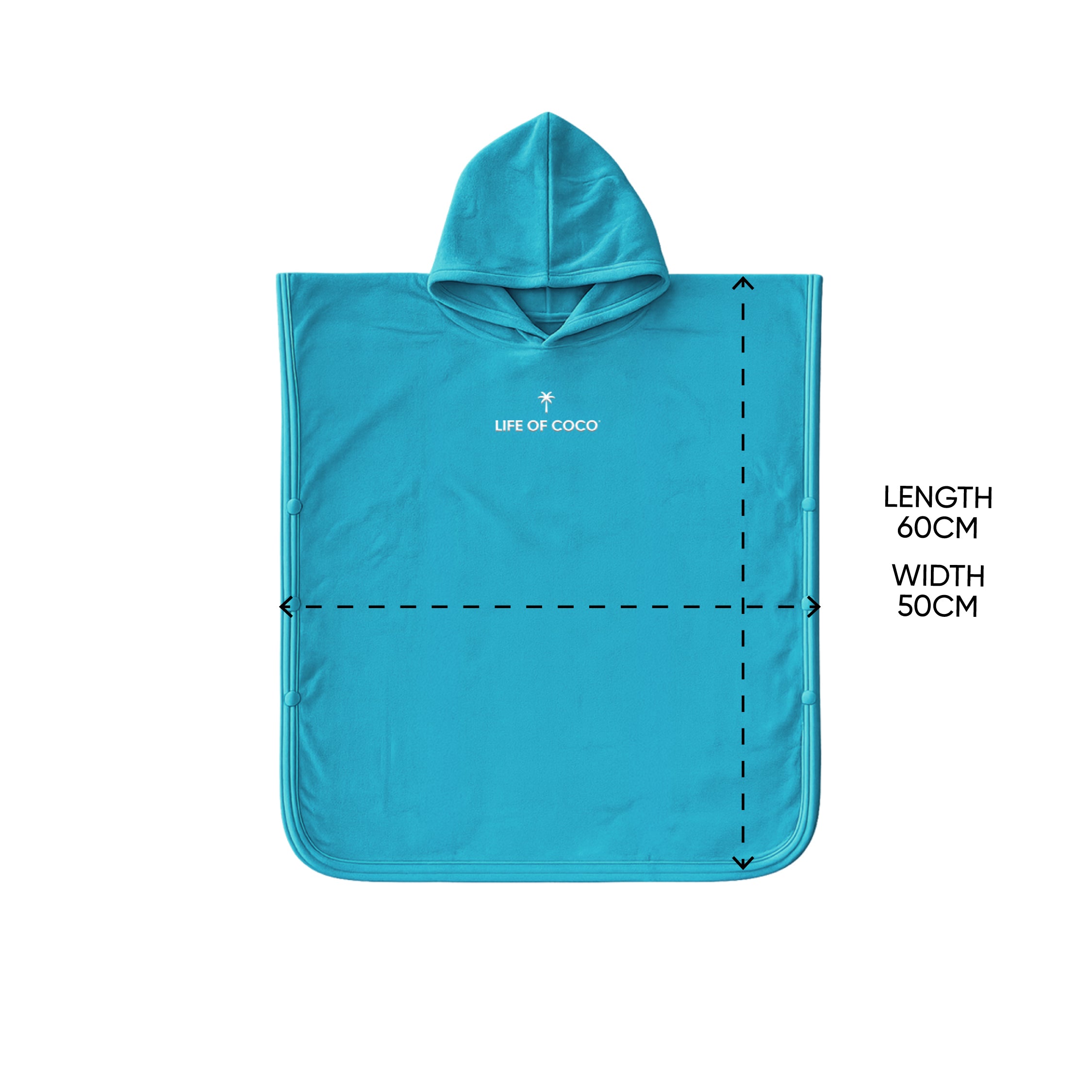 Kids Hooded Towel Poncho | Aqua