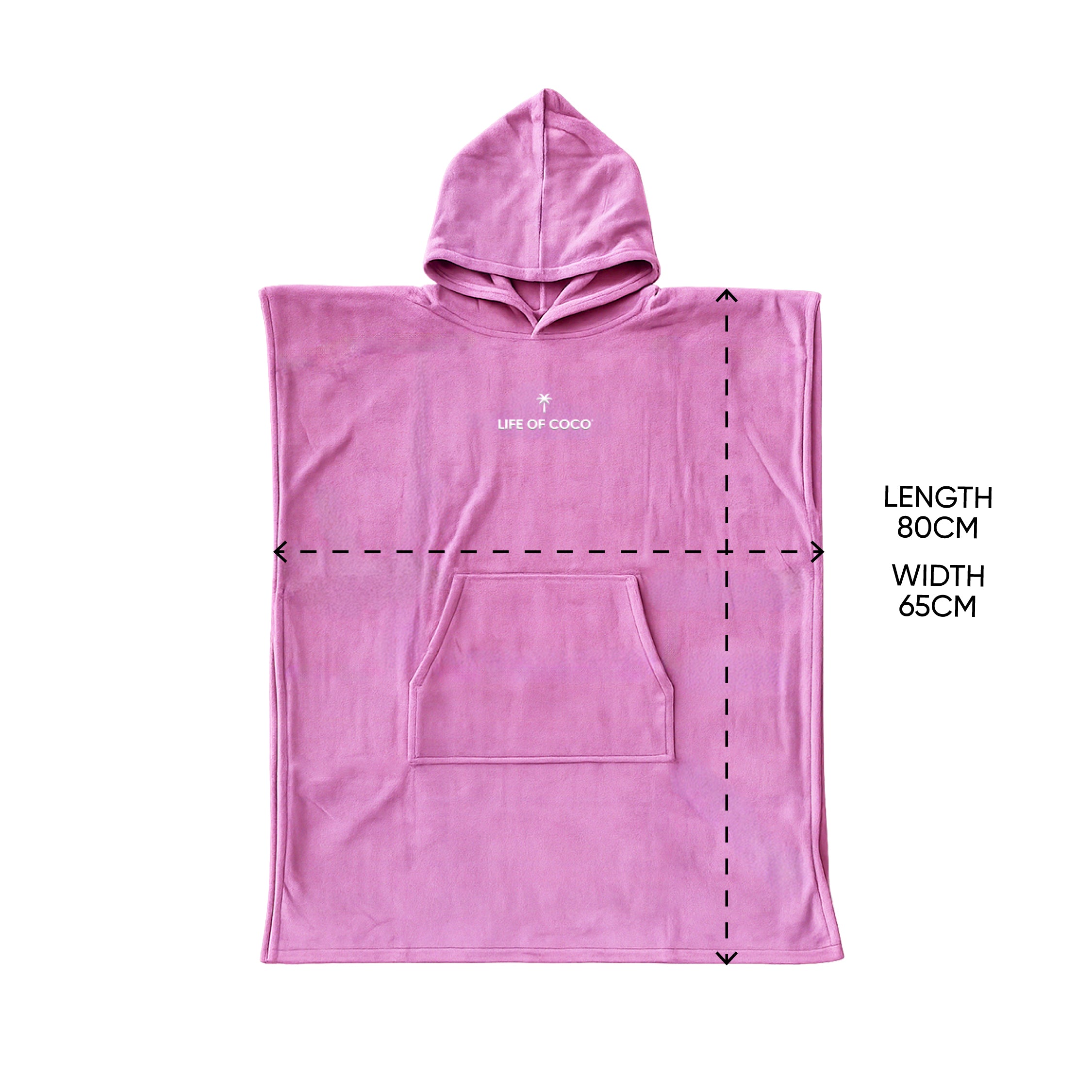 Teen Hooded Towel Poncho | Pink