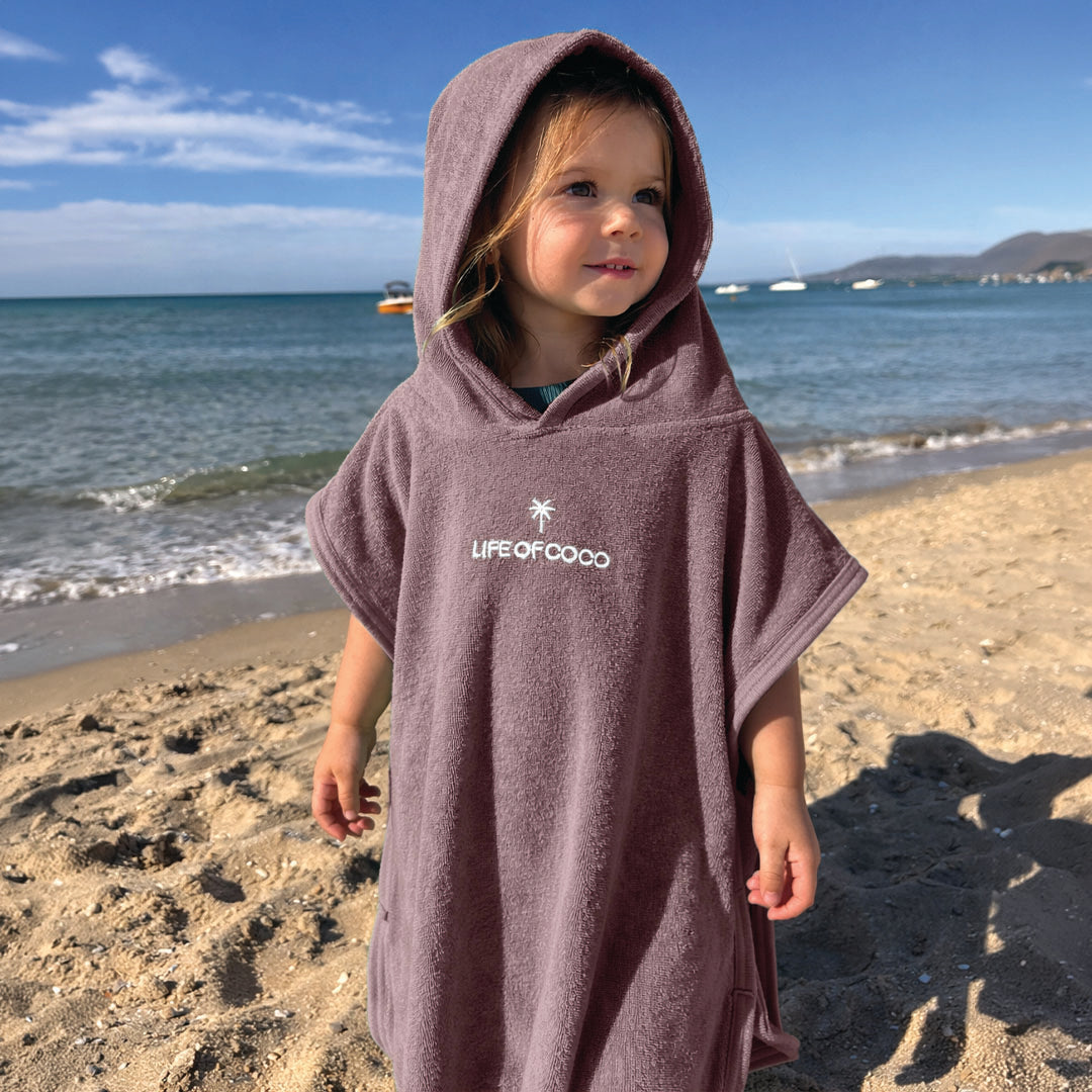 Kids Hooded Towel Poncho | Purple