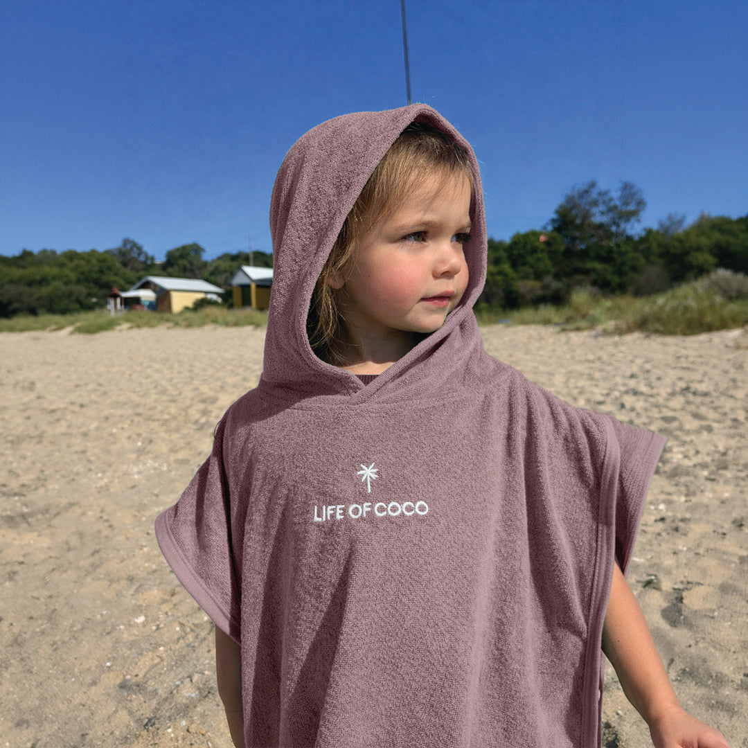 Kids Hooded Towel Poncho | Purple