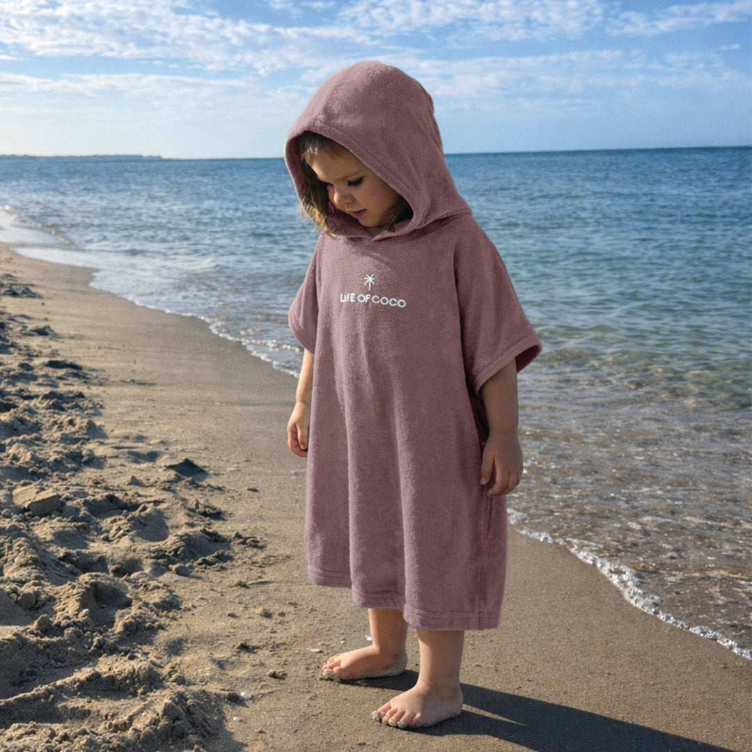 Kids Hooded Towel Poncho | Purple