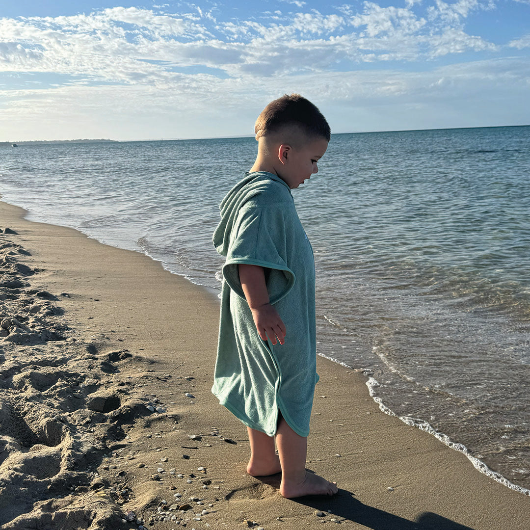 Kids Hooded Towel Poncho | Sage Green
