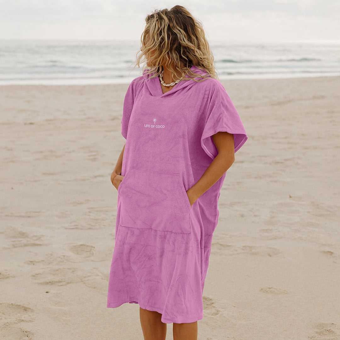 Adult Hooded Towel Poncho | Pink