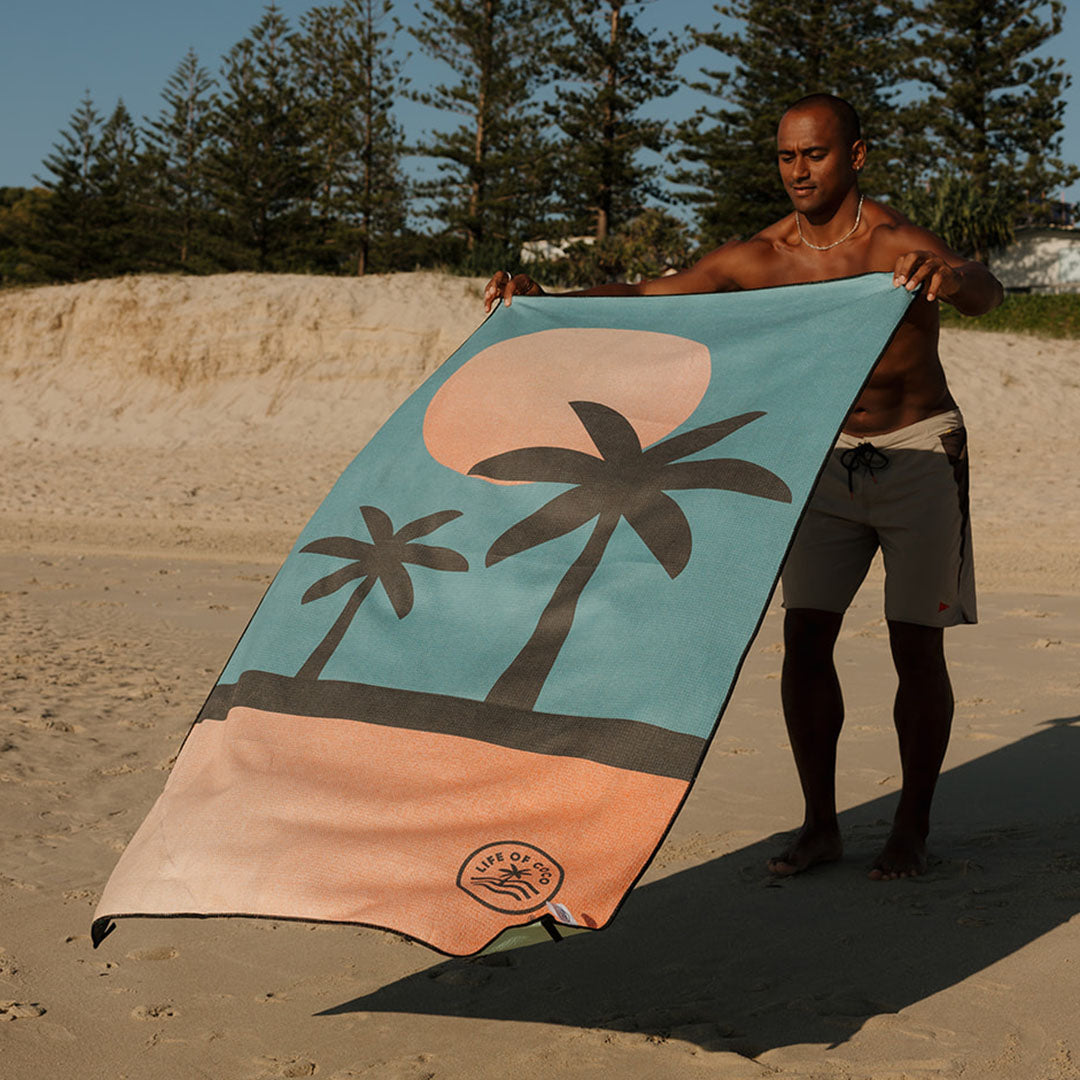 Sand Free Beach Towel | Single | Miami Sunset