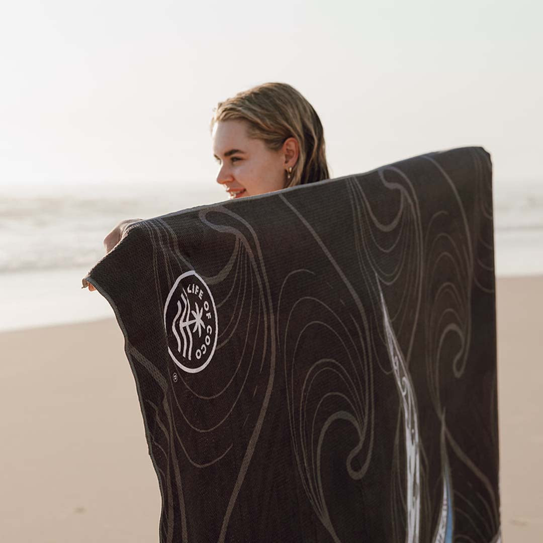 Back of Sand free beach towels LOC