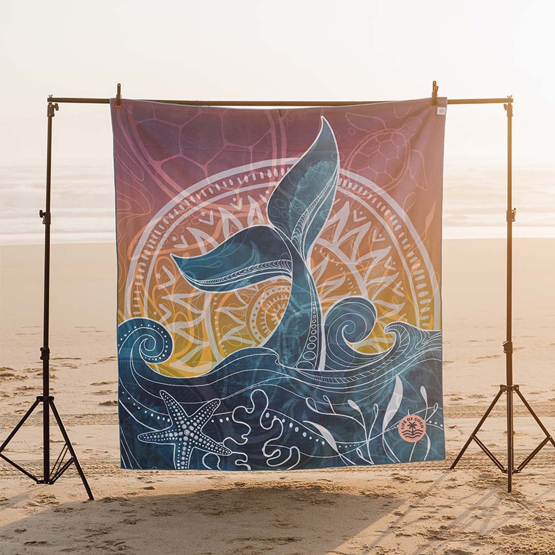 Sand Free Beach Towel LOC Whale Tale