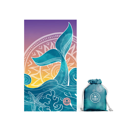 PRE-ORDER: SHIPS MAY - Whale Tale Regular sand-free beach towel