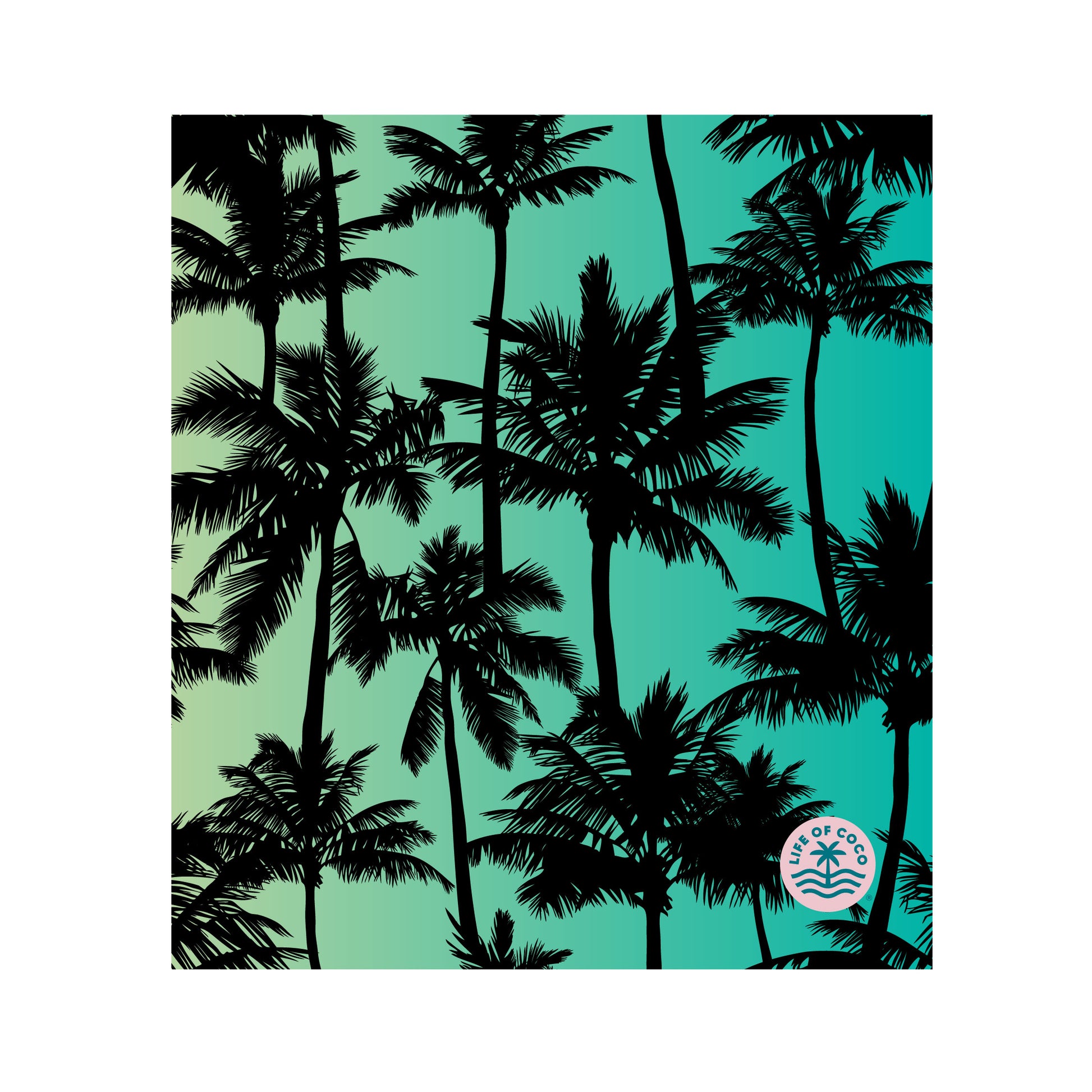 LOC Sand Free Beach Towel palm trees