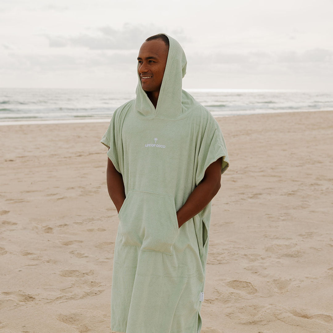 Adult Hooded Towel Poncho | Sage Green