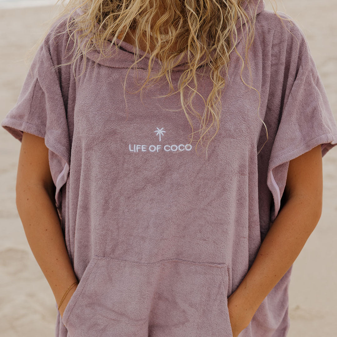 Adult Hooded Towel Poncho | Purple