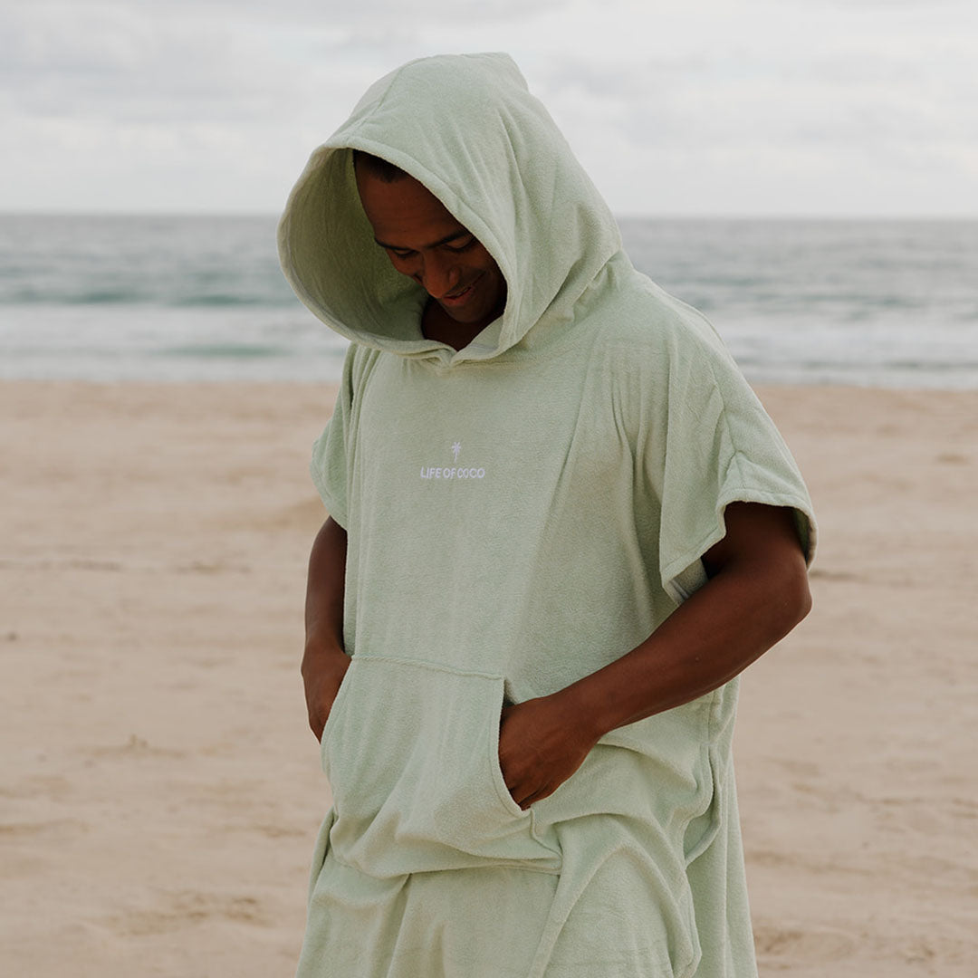 Adult Hooded Towel Poncho | Sage Green