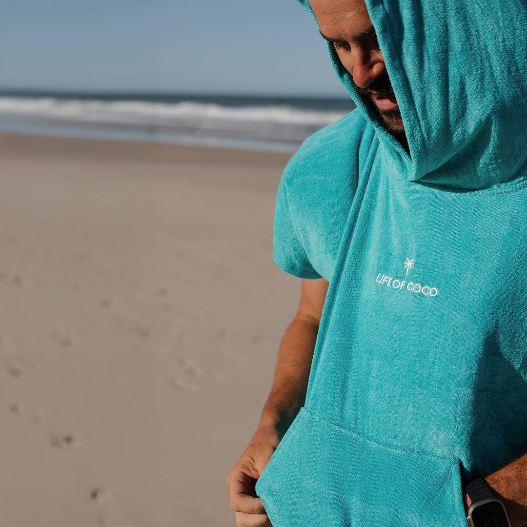 Pre-sale Adult Hooded Towel Poncho | Aqua