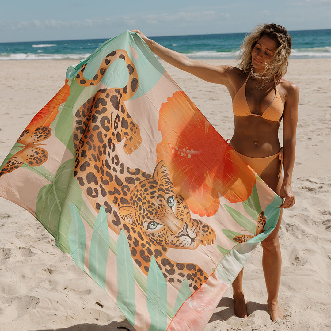 Maxi Beach Sarong | Leopard Print