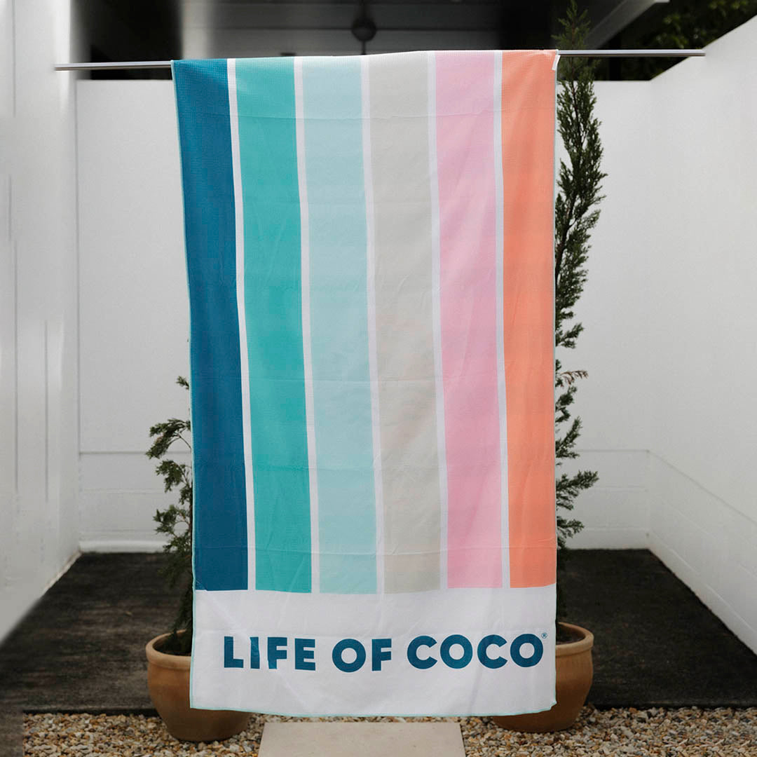 Rainbow Stripes Sand Free Beach Towel