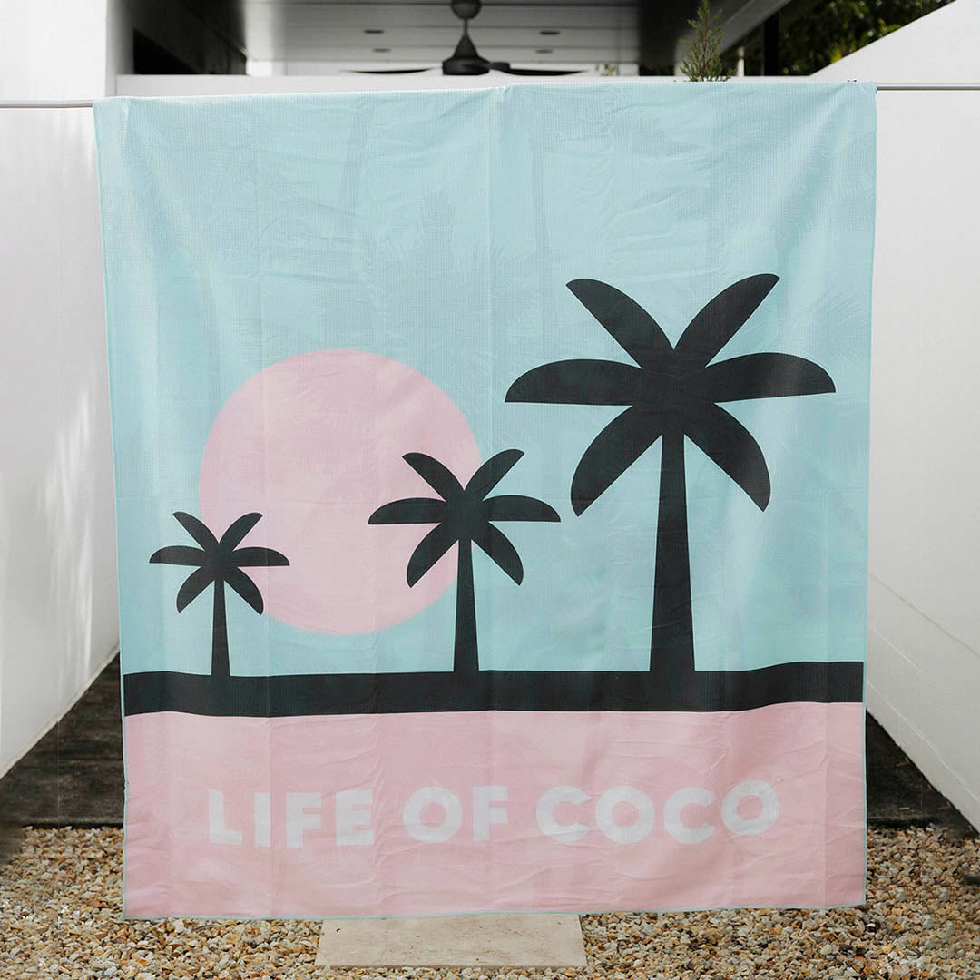 Miami Palm Trees Sand Free Beach Towel