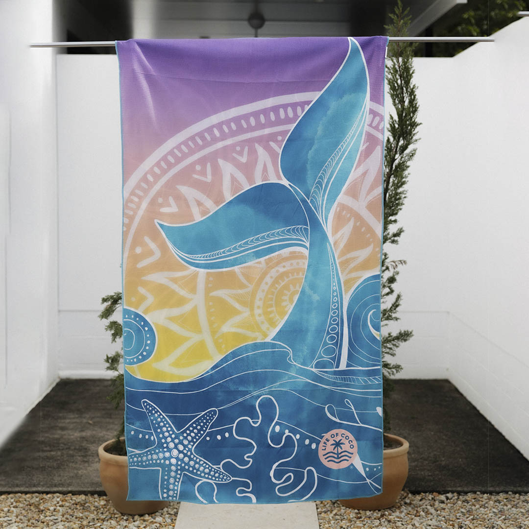 Sand Free Whale Tale Beach Towel