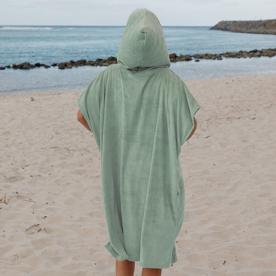 Adult Hooded Towel Poncho | Sage Green