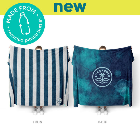 Sand-free beach towel XL reversible 1.8m x 1.6m - Nautical