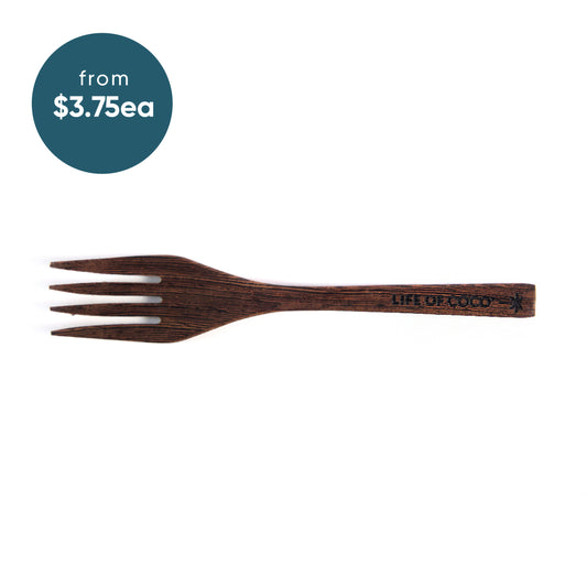 life of coco wholesale reusable wooden fork ebony