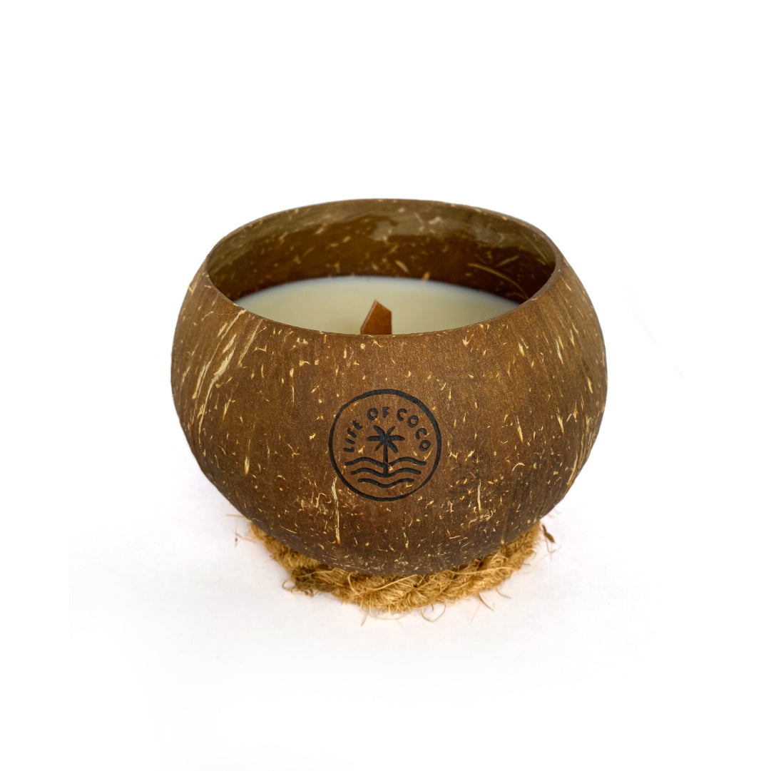 life of coco coconut candle natural coconut husk ring