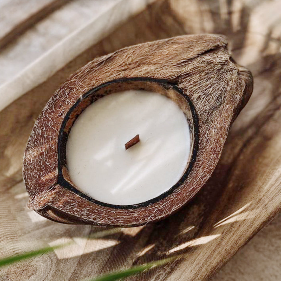 Wholesale Coconut Candles - Half Shell - Toasted Coconut