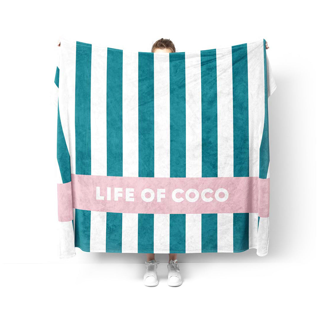 Life of Coco sand-free beach towel tropical striped stripey stripes