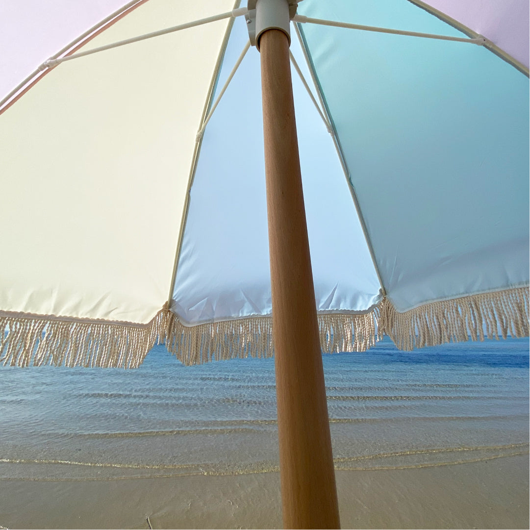 life of coco boho tassel beach umbrella shade rainbow colourful